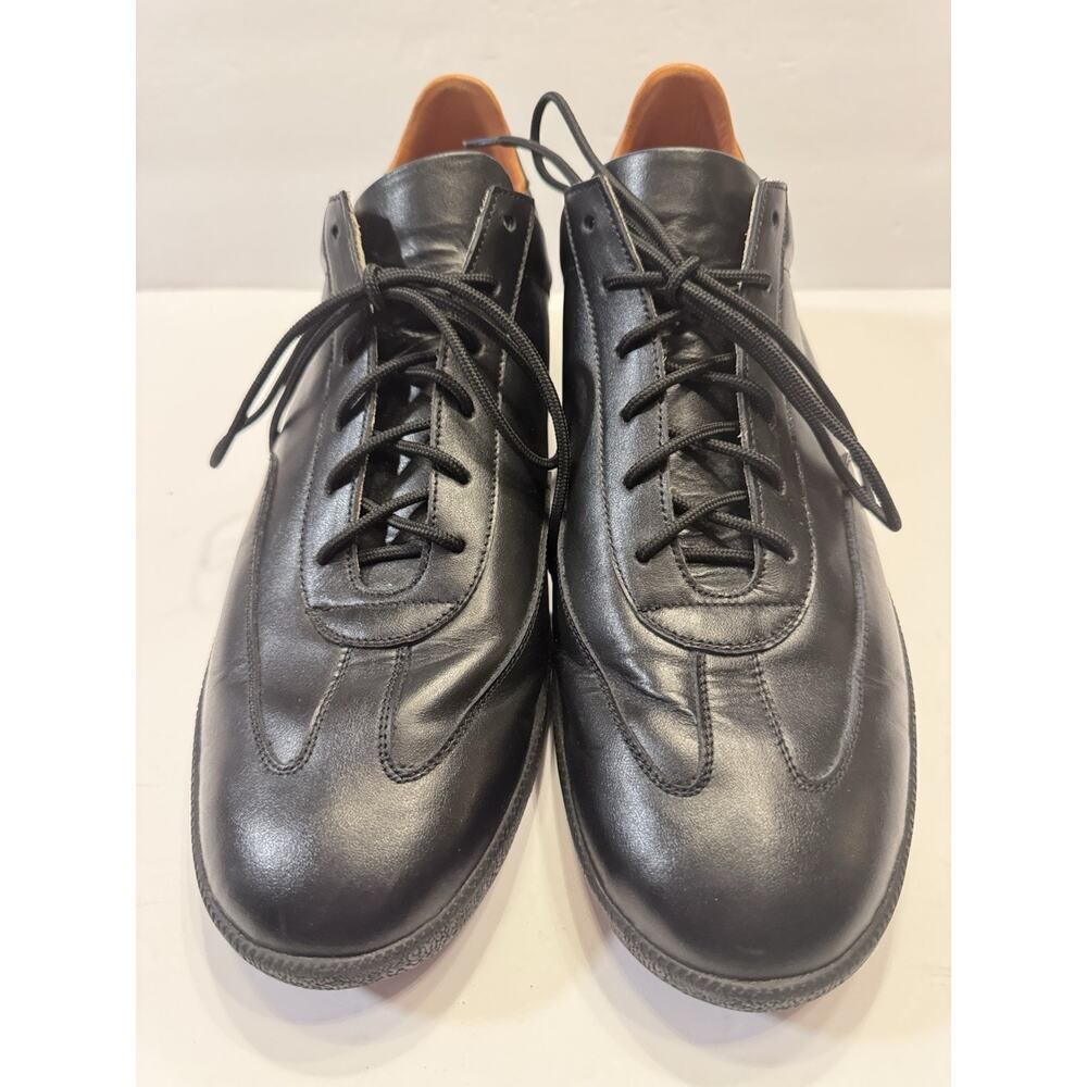 12 Beckett Simonon All Black Leather Lace Up Sneakers Casual Shoes Mens Trainers